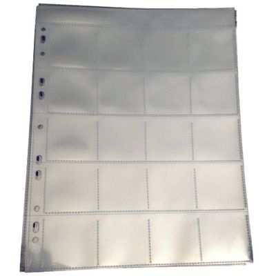 10 x A4 Collector - Storage Album Pages - Many Sizes Available - Acid Free - Banknotes - Trading Cards - Coin Holders - Photography (20 Pockets)
