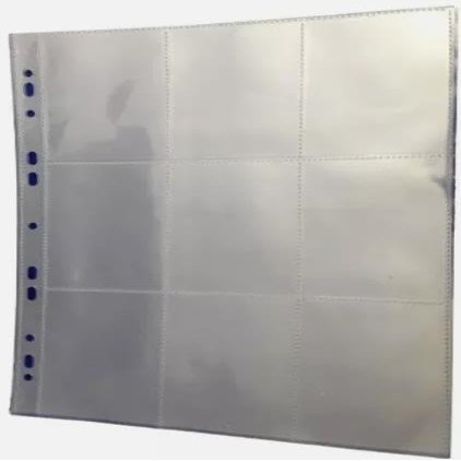 10 x A4 Collector - Storage Album Pages - Many Sizes Available - Acid Free - Banknotes - Trading Cards - Coin Holders - Photography (9 Pockets)