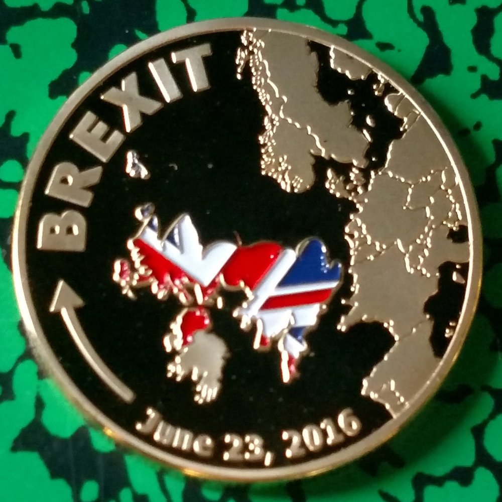 Brexit UK Colorized Gold Plated Challenge Art Coin