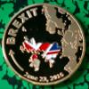 Brexit UK Colorized Gold Plated Challenge Art Coin view 1