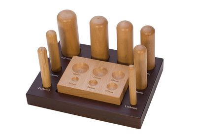 8pc Wood Dapping Set w/Block and Stand