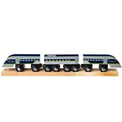 Bigjigs Rail Eurostar Toy Train | Model of The e320 Engine | Wooden Accessories for Railway Track Set | Ideal First Gift for 3+ Year Old Kids | Educational Tool Suitable for Young Boys & Girls