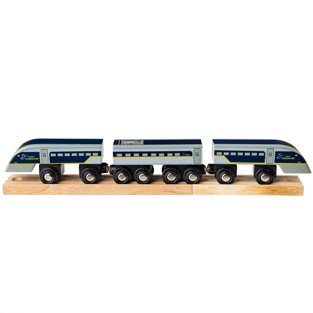Bigjigs Rail Eurostar Toy Train | Model of The e320 Engine | Wooden Accessories for Railway Track Set | Ideal First Gift for 3+ Year Old Kids | Educational Tool Suitable for Young Boys & Girls