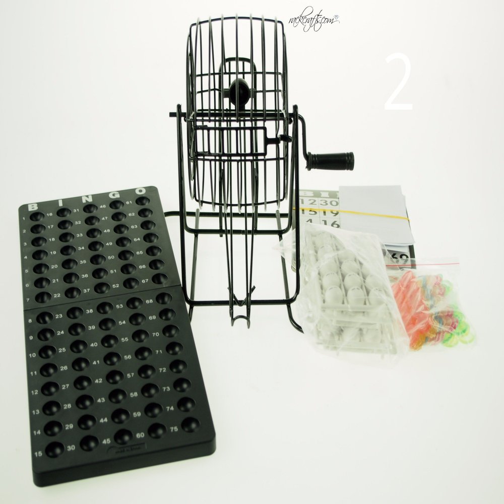 rackcrafts.com Deluxe Bingo Tombola Loto Lotto Set Cage Cards Balls Board Chips Party Game (2)