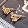 Punk Style Stud Fashion Accessories Gold Dragon Eagle Claw Earrings Pair view 3