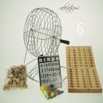 rackcrafts.com Deluxe Bingo Tombola Loto Lotto Set Cage Cards Balls Board Chips Party Game (6)