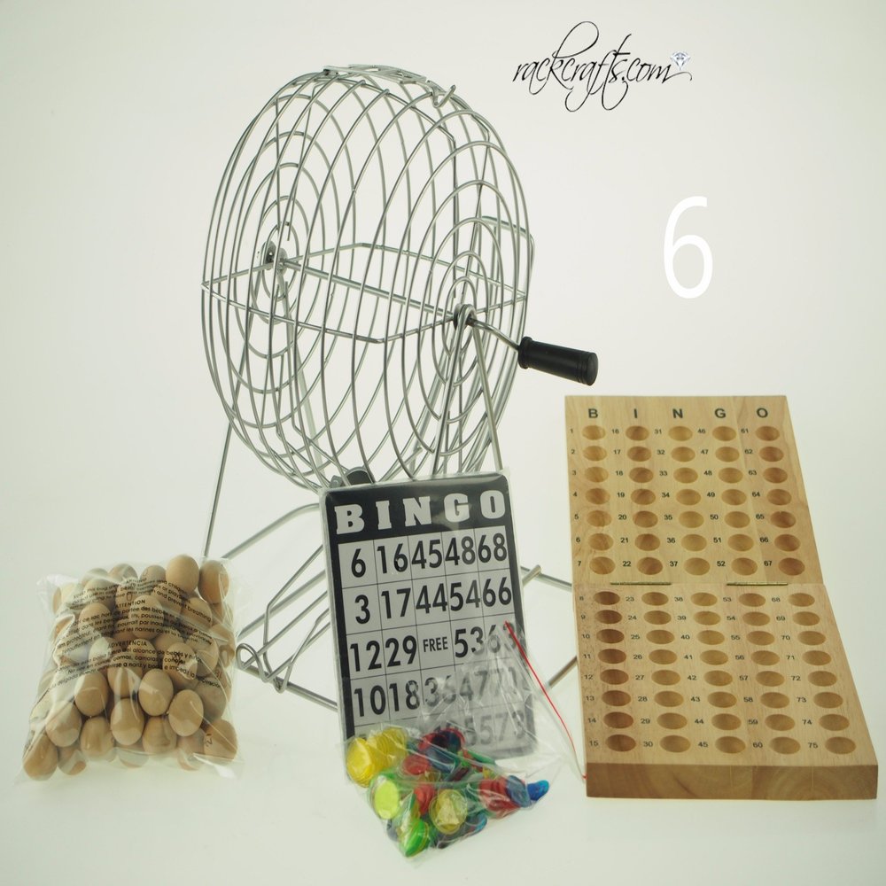 rackcrafts.com Deluxe Bingo Tombola Loto Lotto Set Cage Cards Balls Board Chips Party Game (6)