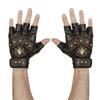Widmann wdm95704 ? Pair of Gloves Skull with Crossbones Fingerless borchiati Leather, black, one size view 1