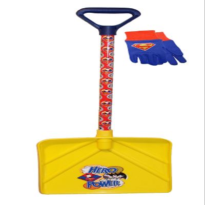 Midwest Quality Gloves Super Friends Snow Shovel & Jersey Glove Combo, Kids, Yellow/Multi