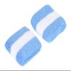 2 Pair (4 pieces) 100% Terry Cloth Pair Wristbands, Stripe Sky view 2