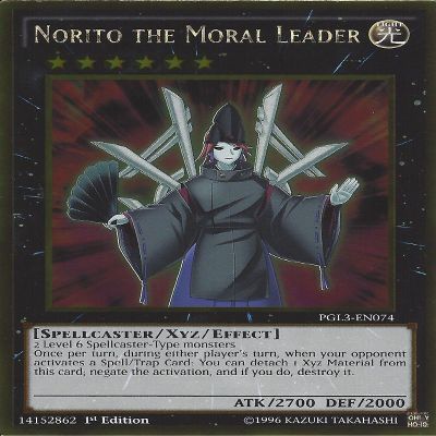 3x Yugioh PGL3-EN074 Norito the Moral Leader 1st Edition Gold Rare .HN#GG_634T6344 G134548TY52554