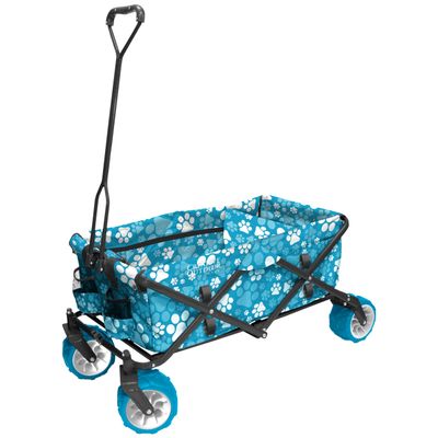Creative Outdoor Wagon for Kids Push Pull Collapsible Stroller All-Terrain Folding Cart, Supports Upto 150lbs Weight Capacity | Beach Park Garden & Tailgate | Paw Print