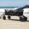 Creative Outdoor Wagon for Kids Push Pull Collapsible Stroller All-Terrain Folding Cart, Supports Upto 150lbs Weight Capacity | Beach Park Garden & Tailgate | Paw Print view 2