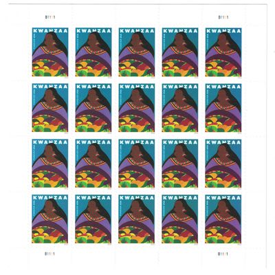 2016 Kwanzaa Sheet of Twenty Forever Stamps Scott 5141 By USPS