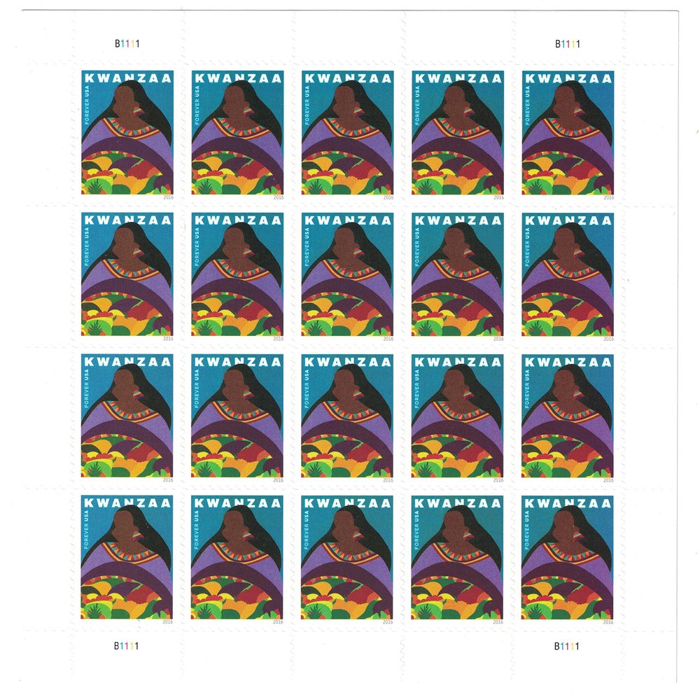 2016 Kwanzaa Sheet of Twenty Forever Stamps Scott 5141 By USPS