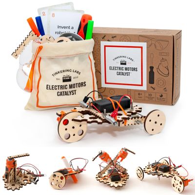 Tinkering Labs Robotics Engineering Kit | Designed by Scientists | 50 Plus Parts | 10 Plus STEM Projects for Kids 8 to 12 | Learn Electronics, Science | Grow Creativity, Grit | DIY Inventor Toy Gift