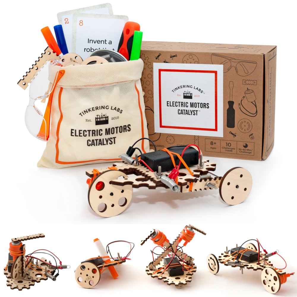 Tinkering Labs Robotics Engineering Kit | Designed by Scientists | 50 Plus Parts | 10 Plus STEM Projects for Kids 8 to 12 | Learn Electronics, Science | Grow Creativity, Grit | DIY Inventor Toy Gift