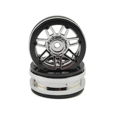 Pit Bull Xtreme RC 1.9 Beadlock Raceline #931 Injector, Chrome/Black (2), PBTW19931CB