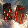 Black With Red Dots Transparent Dice Pair view 1