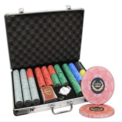 MRC 650pcs Laurel Crown Ceramic Poker Chips Set with Aluminum Case Custom Build