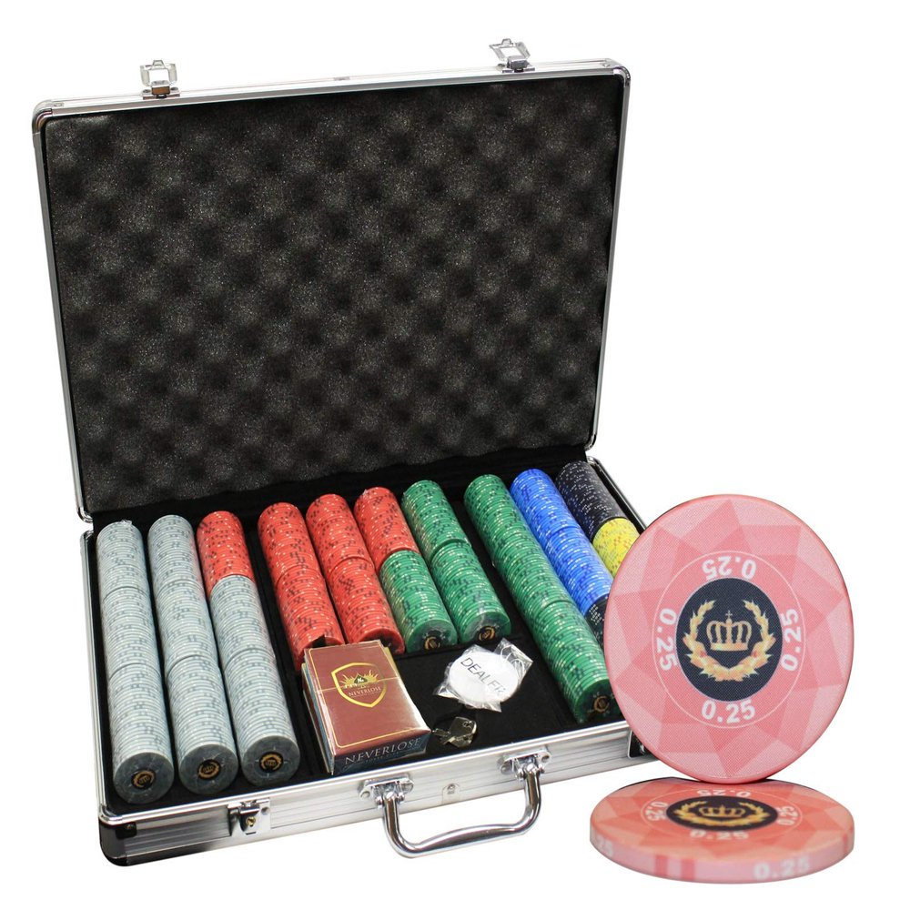 MRC 650pcs Laurel Crown Ceramic Poker Chips Set with Aluminum Case Custom Build