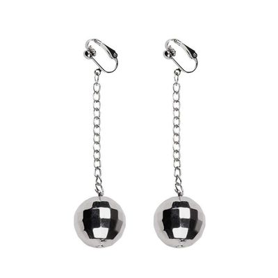 Boland 64415 Disco Ball Earrings, Silver, One Size