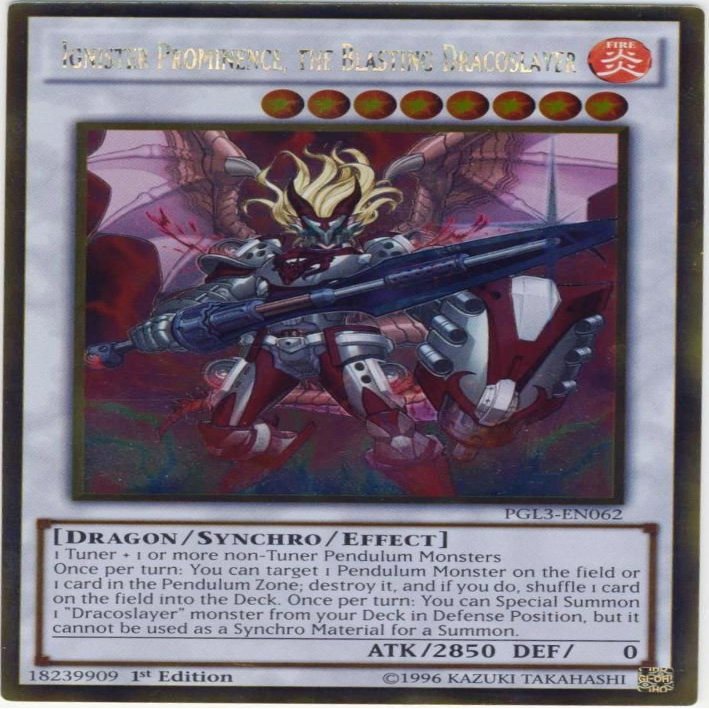 3x Yugioh PGL3-EN062 Ignister Prominence, the Blasting Dracoslayer 1st Ed Gold R .HN#GG_634T6344 G134548TY52482