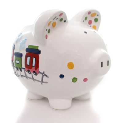 Child to Cherish Ceramic Piggy Bank for Boys, Train