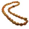 24" Light Orange Howlite Halloween Large Skull Necklace view 1