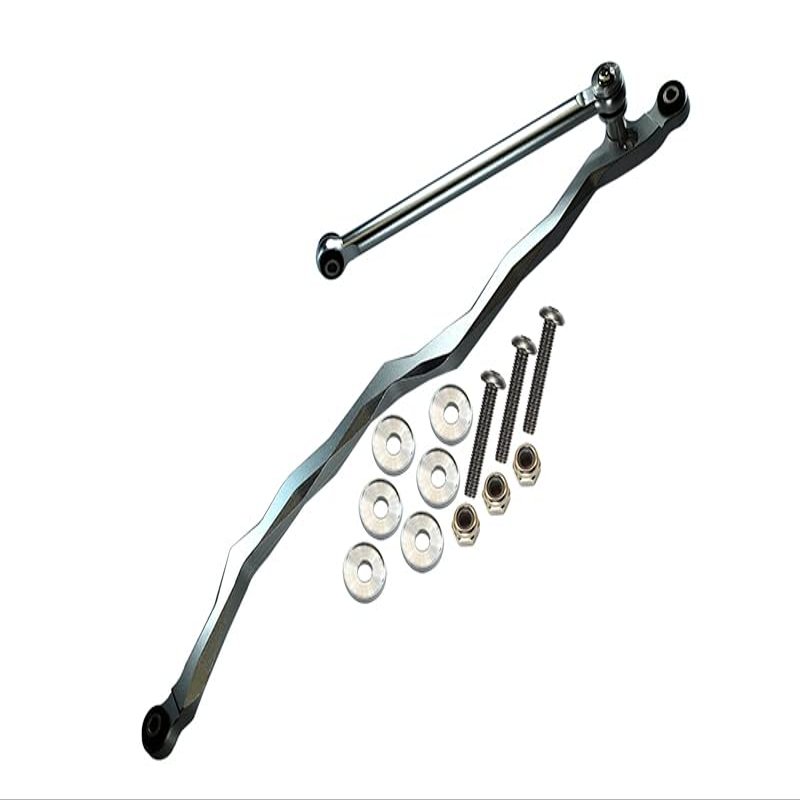 Axial SMT10 Grave Digger (AX90055) Upgrade Parts Aluminum Steering Link - 2Pcs Set Gray Silver