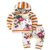 2pcs Girls Hooded Sweatshirt Tops Floral Pants Baby Take Home Outfits Costume (6-12 Months, Yellow) view 1