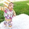 2pcs Girls Hooded Sweatshirt Tops Floral Pants Baby Take Home Outfits Costume (6-12 Months, Yellow) view 2