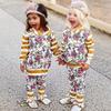 2pcs Girls Hooded Sweatshirt Tops Floral Pants Baby Take Home Outfits Costume (6-12 Months, Yellow) view 3
