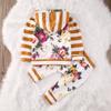 2pcs Girls Hooded Sweatshirt Tops Floral Pants Baby Take Home Outfits Costume (6-12 Months, Yellow) view 4