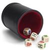 Set of 5 Poker Dice with Professional Bicast Leather Dice Cup, Great for Travel by Brybelly view 1
