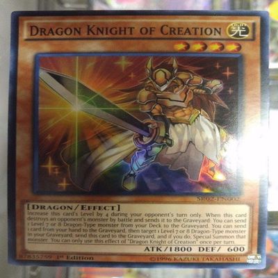 1x Dragon Knight of Creation SR02-EN002 YuGiOh TCG ,#G14E6GE4R-GE 4-TEW6W240462