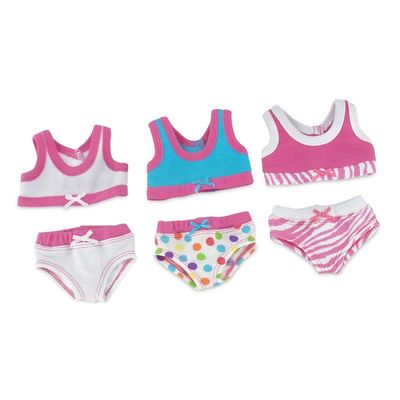 Emily Rose 18 Inch Doll Underwear - 6 Piece Basic Bra and Panty Set with Mix Match Styles | American Girl Compatible Doll Clothes Essentials