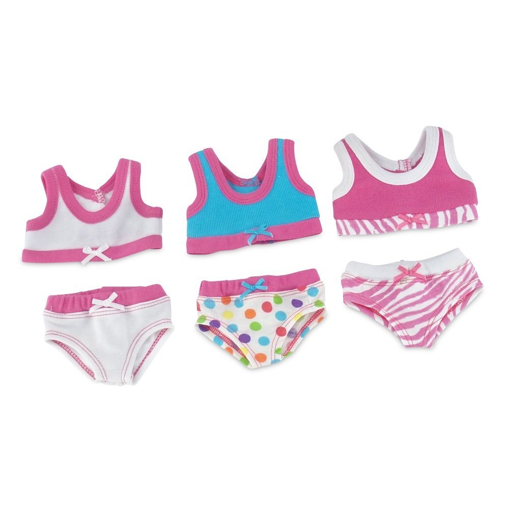 Emily Rose 18 Inch Doll Underwear - 6 Piece Basic Bra and Panty Set with Mix Match Styles | American Girl Compatible Doll Clothes Essentials