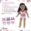 Emily Rose 18 Inch Doll Underwear - 6 Piece Basic Bra and Panty Set with Mix Match Styles | American Girl Compatible Doll Clothes Essentials view 2