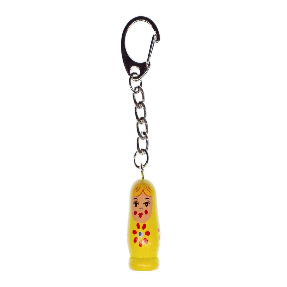 Miniblings Babuschka Matryoshka Russian Doll Wooden Yellow
