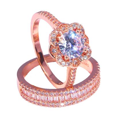 SXFSE Womens Luxury Rings, Personalized Metal Full Diamond Microinlaid Zircon Female Ring Jewelry Gift for Girlfriend Mother