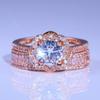 SXFSE Womens Luxury Rings, Personalized Metal Full Diamond Microinlaid Zircon Female Ring Jewelry Gift for Girlfriend Mother view 2