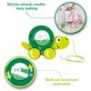 Hape Tito Pull Along | Wooden Turtle with Swirling Shell Pull Toddler Toy, Green view 4