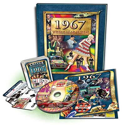 1967 Birthday Gift Set: 1967 Flickback Book, DVD & Trivia Playing Cards