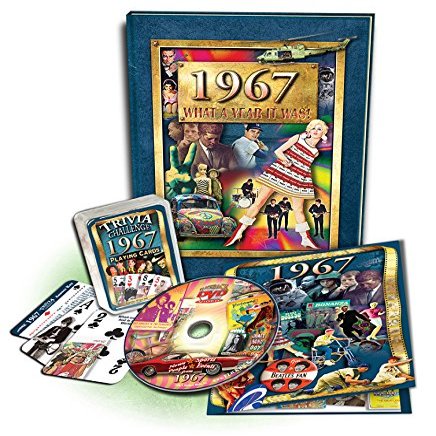 1967 Birthday Gift Set: 1967 Flickback Book, DVD & Trivia Playing Cards