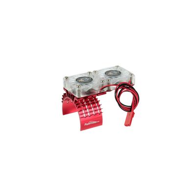 Powerhobby Aluminum Motor Heatsink Twin Dual Cooling Fan Traxxas Slash 4x4 Red