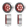 RCLIONS Aluminum Alloy 2.2inch Beadlock Wheels Rims 35mm for 1/10 Scale Crawler RC Car Wraith -Pack of 4pcs (Red) view 3