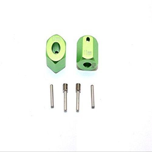 Axial SCX10 II Upgrade Parts (AX90046) Aluminum Wheel Hex Adapters 12mm X 11mm - 2Pcs Set Green