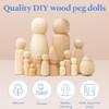 Wood Peg Dolls, 3.5 Inch Large Dad Shape Wooden Peg People, Pack of 25 Wood Dolls for Play, Strong Birch Wooden People Figures, Unfinished, Pegs for Crafts view 2