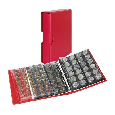 Lindner S3542M-1 PUBLICA M COLOR Mnzalbum mit 10 Mnzblttern in 5 Ausfhrungen-Berry (rot) - mit passender Schutzkassette